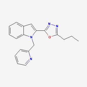 2-propyl-5-(1-(pyridin-2-ylmethyl)-1H-indol-2-yl)-1,3,4-oxadiazole