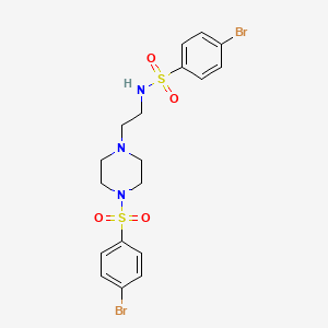 4-bromo-N-[2-[4-(4-bromophenyl)sulfonylpiperazin-1-yl]ethyl]benzenesulfonamide
