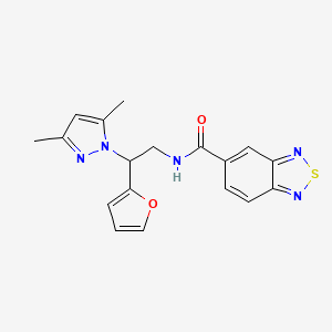 molecular formula C18H17N5O2S B2411789 N-(2-(3,5-dimethyl-1H-pyrazol-1-yl)-2-(furan-2-yl)ethyl)benzo[c][1,2,5]thiadiazole-5-carboxamide CAS No. 2034345-70-3
