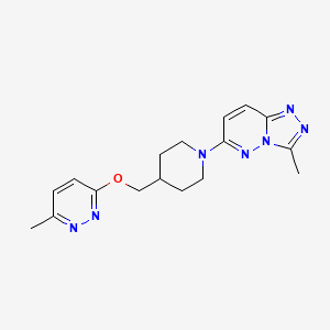 molecular formula C17H21N7O B2411790 3-Methyl-6-[(1-{3-methyl-[1,2,4]triazolo[4,3-b]pyridazin-6-yl}piperidin-4-yl)methoxy]pyridazine CAS No. 2319717-84-3