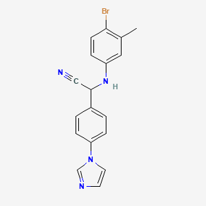 2-(4-bromo-3-methylanilino)-2-[4-(1H-imidazol-1-yl)phenyl]acetonitrile