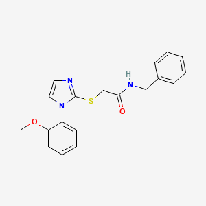 molecular formula C19H19N3O2S B2411798 N-benzyl-2-((1-(2-methoxyphenyl)-1H-imidazol-2-yl)thio)acetamide CAS No. 897615-55-3
