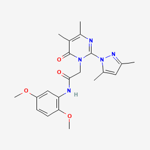 molecular formula C21H25N5O4 B2411881 N-(2,5-dimethoxyphenyl)-2-[2-(3,5-dimethyl-1H-pyrazol-1-yl)-4,5-dimethyl-6-oxo-1,6-dihydropyrimidin-1-yl]acetamide CAS No. 1002217-86-8