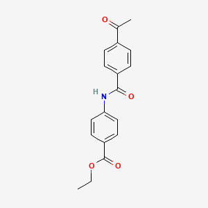 molecular formula C18H17NO4 B2411894 Ethyl 4-(4-acetylbenzamido)benzoate CAS No. 312929-46-7