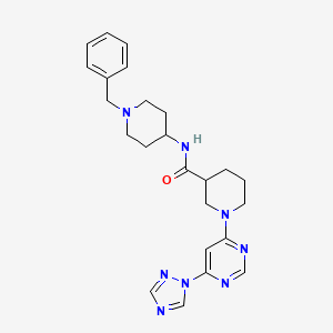 N-(1-Benzylpiperidin-4-yl)-1-[6-(1,2,4-triazol-1-yl)pyrimidin-4-yl]piperidine-3-carboxamide