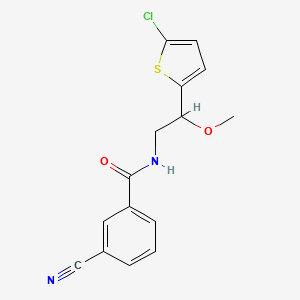 molecular formula C15H13ClN2O2S B2411970 N-[2-(5-chlorothiophen-2-yl)-2-methoxyethyl]-3-cyanobenzamide CAS No. 2034256-88-5