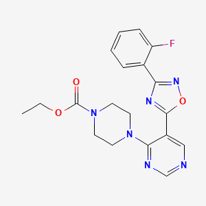 Ethyl 4-(5-(3-(2-fluorophenyl)-1,2,4-oxadiazol-5-yl)pyrimidin-4-yl)piperazine-1-carboxylate
