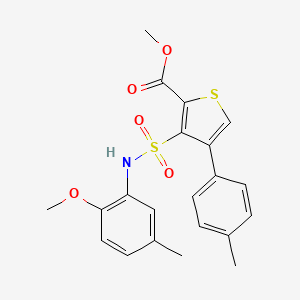 molecular formula C21H21NO5S2 B2411995 Methyl 3-[(2-methoxy-5-methylphenyl)sulfamoyl]-4-(4-methylphenyl)thiophene-2-carboxylate CAS No. 941935-57-5
