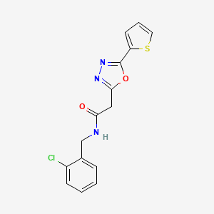 molecular formula C15H12ClN3O2S B2411997 N-(2-chlorobenzyl)-2-(5-(thiophen-2-yl)-1,3,4-oxadiazol-2-yl)acetamide CAS No. 1286733-35-4
