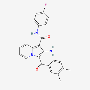 B2412063 2-amino-3-(3,4-dimethylbenzoyl)-N-(4-fluorophenyl)indolizine-1-carboxamide CAS No. 903283-53-4