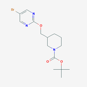 molecular formula C15H22BrN3O3 B2412075 Tert-butyl 3-[(5-bromopyrimidin-2-yl)oxymethyl]piperidine-1-carboxylate CAS No. 1335048-80-0