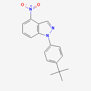 molecular formula C17H17N3O2 B2412103 1-(4-tert-butylphenyl)-4-nitro-1H-indazole CAS No. 1203661-96-4