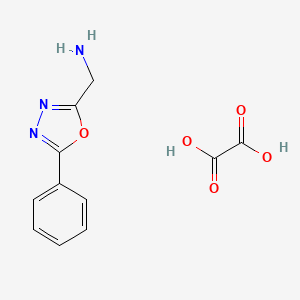 molecular formula C11H11N3O5 B2412163 [(5-phenyl-1,3,4-oxadiazol-2-yl)methyl]amine oxalate CAS No. 1209722-71-3