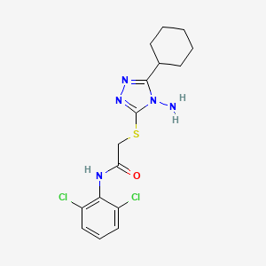 molecular formula C16H19Cl2N5OS B2412164 2-[(4-amino-5-cyclohexyl-4H-1,2,4-triazol-3-yl)sulfanyl]-N-(2,6-dichlorophenyl)acetamide CAS No. 898640-37-4