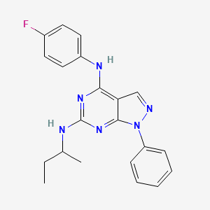 molecular formula C21H21FN6 B2412174 N6-(butan-2-yl)-N4-(4-fluorophenyl)-1-phenyl-1H-pyrazolo[3,4-d]pyrimidine-4,6-diamine CAS No. 955338-85-9