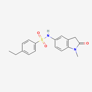 molecular formula C17H18N2O3S B2412180 4-ethyl-N-(1-methyl-2-oxoindolin-5-yl)benzenesulfonamide CAS No. 921787-31-7