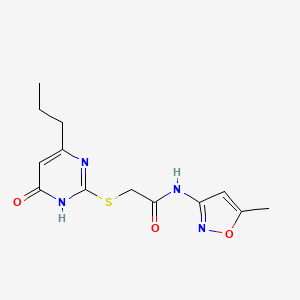 molecular formula C13H16N4O3S B2412185 N-(5-methyl-1,2-oxazol-3-yl)-2-[(6-oxo-4-propyl-1,6-dihydropyrimidin-2-yl)sulfanyl]acetamide CAS No. 848059-78-9