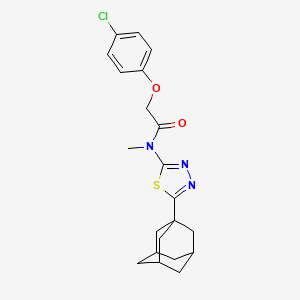 molecular formula C21H24ClN3O2S B2412208 N-[5-(adamantan-1-yl)-1,3,4-thiadiazol-2-yl]-2-(4-chlorophenoxy)-N-methylacetamide CAS No. 392320-90-0
