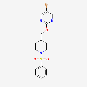 B2412227 2-[[1-(Benzenesulfonyl)piperidin-4-yl]methoxy]-5-bromopyrimidine CAS No. 2379984-54-8