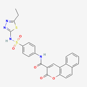 molecular formula C24H18N4O5S2 B2412228 N-[4-[(5-ethyl-1,3,4-thiadiazol-2-yl)sulfamoyl]phenyl]-3-oxobenzo[f]chromene-2-carboxamide CAS No. 867041-54-1