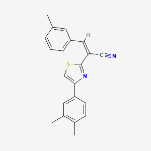 (Z)-2-(4-(3,4-dimethylphenyl)thiazol-2-yl)-3-(m-tolyl)acrylonitrile