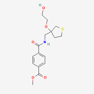 Methyl 4-(((3-(2-hydroxyethoxy)tetrahydrothiophen-3-yl)methyl)carbamoyl)benzoate