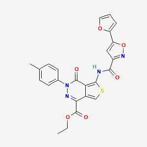 Ethyl 5-(5-(furan-2-yl)isoxazole-3-carboxamido)-4-oxo-3-(p-tolyl)-3,4-dihydrothieno[3,4-d]pyridazine-1-carboxylate