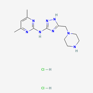 4,6-Dimethyl-N-[5-(piperazin-1-ylmethyl)-4H-1,2,4-triazol-3-yl]pyrimidin-2-amine dihydrochloride
