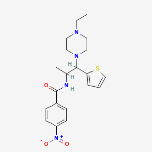 N-(1-(4-ethylpiperazin-1-yl)-1-(thiophen-2-yl)propan-2-yl)-4-nitrobenzamide