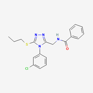 N-((4-(3-chlorophenyl)-5-(propylthio)-4H-1,2,4-triazol-3-yl)methyl)benzamide