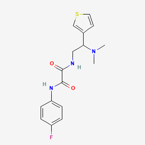 molecular formula C16H18FN3O2S B2412260 N1-(2-(dimethylamino)-2-(thiophen-3-yl)ethyl)-N2-(4-fluorophenyl)oxalamide CAS No. 946199-94-6