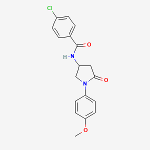 4-chloro-N-(1-(4-methoxyphenyl)-5-oxopyrrolidin-3-yl)benzamide