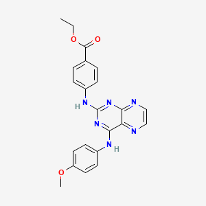 Ethyl 4-((4-((4-methoxyphenyl)amino)pteridin-2-yl)amino)benzoate