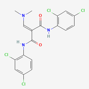 molecular formula C18H15Cl4N3O2 B2412278 N~1~,N~3~-bis(2,4-dichlorophenyl)-2-[(dimethylamino)methylene]malonamide CAS No. 245039-16-1