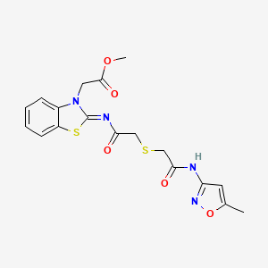(Z)-methyl 2-(2-((2-((2-((5-methylisoxazol-3-yl)amino)-2-oxoethyl)thio)acetyl)imino)benzo[d]thiazol-3(2H)-yl)acetate