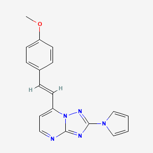 7-[(E)-2-(4-methoxyphenyl)ethenyl]-2-pyrrol-1-yl-[1,2,4]triazolo[1,5-a]pyrimidine