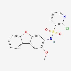2-chloro-N-{4-methoxy-8-oxatricyclo[7.4.0.0^{2,7}]trideca-1(9),2,4,6,10,12-hexaen-5-yl}pyridine-3-sulfonamide
