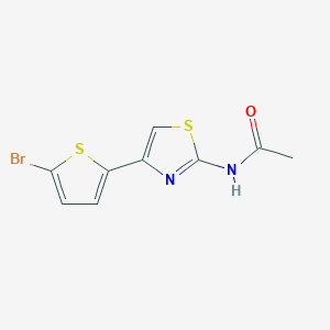 molecular formula C9H7BrN2OS2 B2412320 N-[4-(5-bromothiophen-2-yl)-1,3-thiazol-2-yl]acetamide CAS No. 34800-26-5