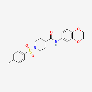 molecular formula C21H24N2O5S B2412324 N-(2,3-dihydro-1,4-benzodioxin-6-yl)-1-[(4-methylphenyl)sulfonyl]piperidine-4-carboxamide CAS No. 433956-75-3