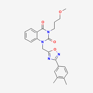 molecular formula C23H24N4O4 B2412325 1-((3-(3,4-二甲苯基)-1,2,4-恶二唑-5-基)甲基)-3-(3-甲氧基丙基)喹唑啉-2,4(1H,3H)-二酮 CAS No. 1207034-02-3