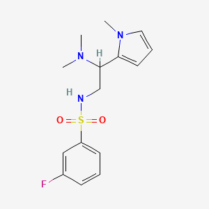 molecular formula C15H20FN3O2S B2412327 N-(2-(dimethylamino)-2-(1-methyl-1H-pyrrol-2-yl)ethyl)-3-fluorobenzenesulfonamide CAS No. 1049395-95-0