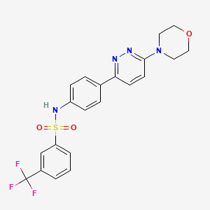 molecular formula C21H19F3N4O3S B2412330 N-(4-(6-morpholinopyridazin-3-yl)phenyl)-3-(trifluoromethyl)benzenesulfonamide CAS No. 1105204-25-8