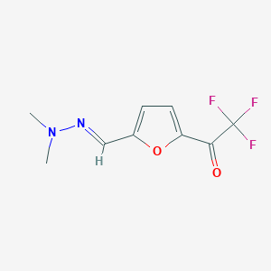molecular formula C9H9F3N2O2 B2412331 1-{5-[(Dimethylhydrazin-1-ylidene)methyl]furan-2-yl}-2,2,2-trifluoroethan-1-one CAS No. 111269-56-8