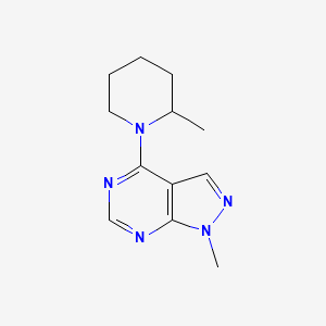 molecular formula C12H17N5 B2412337 2-methyl-1-{1-methyl-1H-pyrazolo[3,4-d]pyrimidin-4-yl}piperidine CAS No. 1090440-60-0