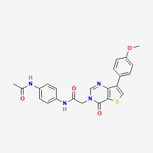 molecular formula C23H20N4O4S B2412338 N-[4-(acetylamino)phenyl]-2-[7-(4-methoxyphenyl)-4-oxothieno[3,2-d]pyrimidin-3(4H)-yl]acetamide CAS No. 1207033-17-7