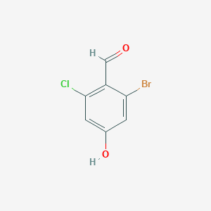 molecular formula C7H4BrClO2 B2412341 2-Bromo-6-chloro-4-hydroxybenzaldehyde CAS No. 1629141-16-7