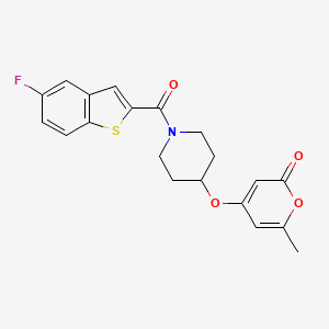 4-((1-(5-fluorobenzo[b]thiophene-2-carbonyl)piperidin-4-yl)oxy)-6-methyl-2H-pyran-2-one