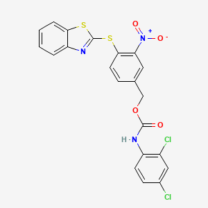 [4-(1,3-benzothiazol-2-ylsulfanyl)-3-nitrophenyl]methyl N-(2,4-dichlorophenyl)carbamate