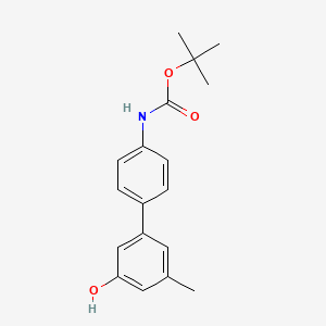 molecular formula C18H21NO3 B2412367 5-(4-Boc-aminophenyl)-3-methylphenol CAS No. 1261890-14-5
