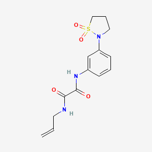molecular formula C14H17N3O4S B2412383 N1-allyl-N2-(3-(1,1-dioxidoisothiazolidin-2-yl)phenyl)oxalamide CAS No. 1105246-60-3